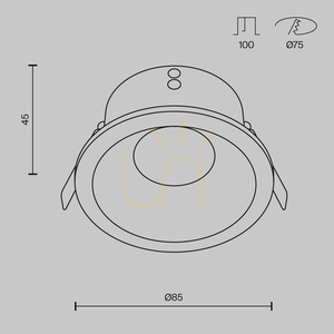Maytoni Zoom DL032-2-01B svart infälld downlight GU10 IP65 small 7