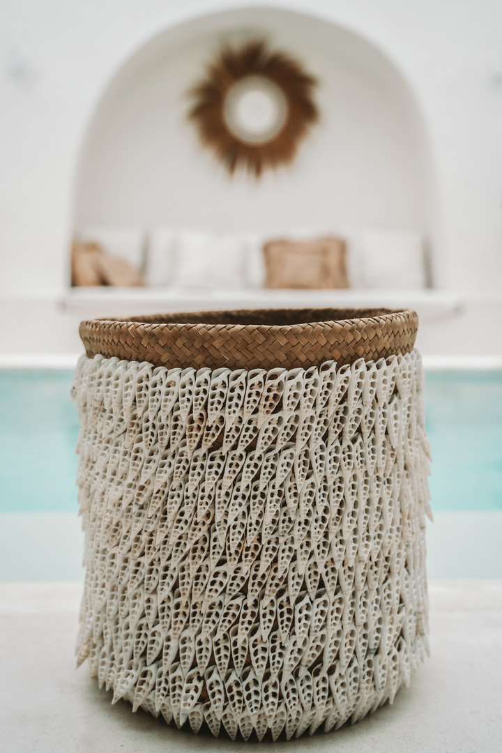 Utsikt Dekorkorg BAZAR BIZAR Baskets naturlig vit pandan 34x40 cm Dekorkorg BAZAR BIZAR Baskets naturlig vit pandan 34x40 cm