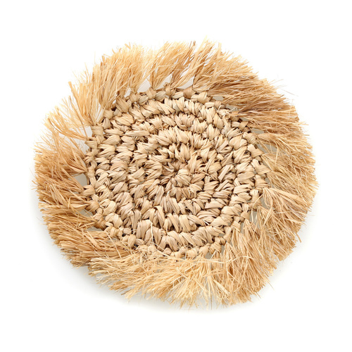 Kontrollera The Fringe underlägg i raffia - natur