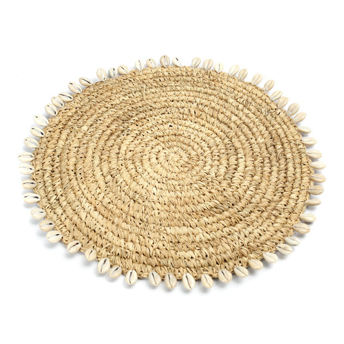 Kontrollera Raffia Shell Placemat - Naturell