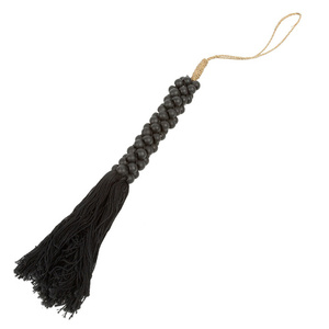 Bazar Bizar hängdekoration med träpärlor och bomullstofs, svart, 80 cm small 3