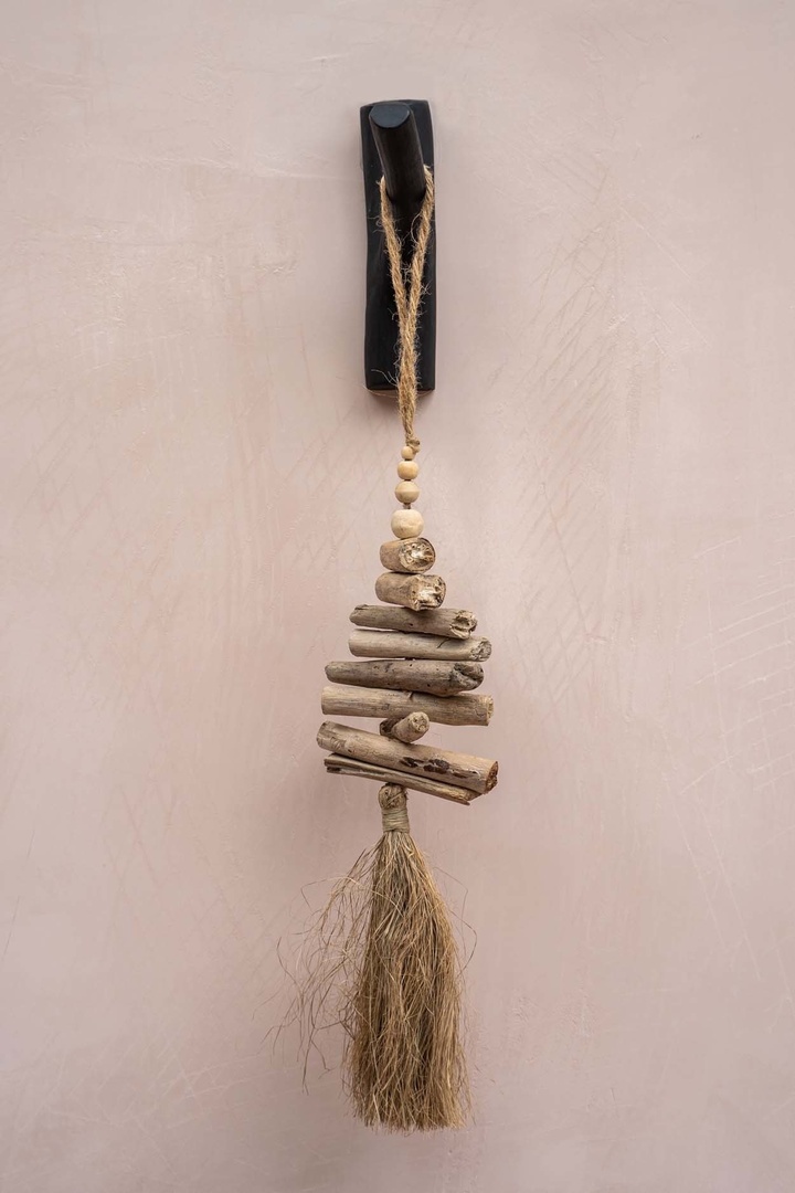 Utsikt Dekor BAZAR BIZAR Raffia drivved svartbrun 60 cm handgjord Dekor BAZAR BIZAR Raffia drivved svartbrun 60 cm handgjord