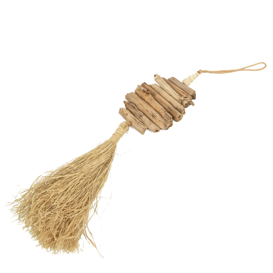 Kontrollera Dekor BAZAR BIZAR Raffia drivved svartbrun 60 cm handgjord Dekor BAZAR BIZAR Raffia drivved svartbrun 60 cm handgjord
