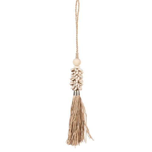 Kontrollera Tofs av kohorn och raffia - naturell
