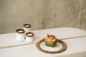 Vattenhyacint Raffia Placemat - Vit Naturell small 1