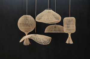 Genombruten taklampa - Wonton golvlampa, E27, rotting small 2