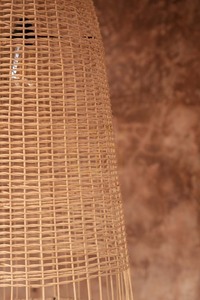 Hängande lampskärm Bazar Bizar The Elba L – naturfärgad rotting, 45 × 90 cm small 12