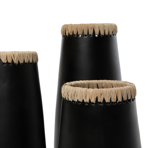 Kontrollera Vas Bazar Bizar Sneaky svart terrakotta raffia 31 cm L