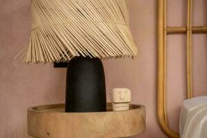 Bordslampa - The Rattan Svart, E27, boho small 3
