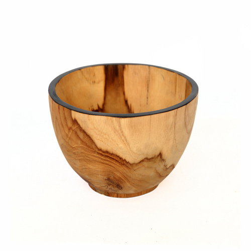 Kontrollera Skål BAZAR BIZAR Bondi Collection tekträ natur svart 14 cm