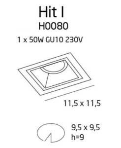 Inbyggd armatur Max Light Hit I H0080 vit 11,5 cm metall small 2