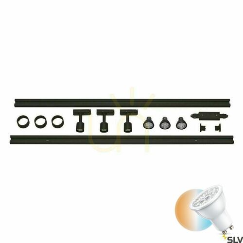 Kontrollera Rälsbelysning set SLV PURI 1-fas svart 2 m 3x4,3W 143190