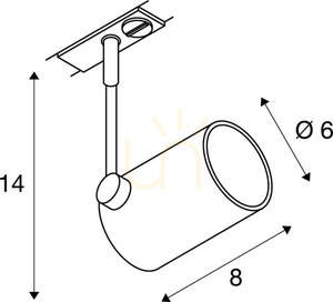 Spårljus SLV BIMA 1 grå GU10 aluminium 50W 143442 small 2