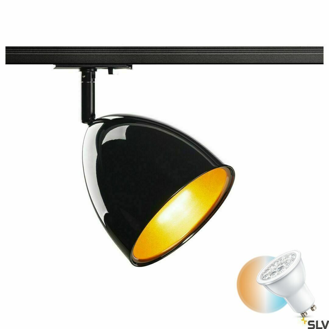 Kontrollera Spårljus SLV PARA CONE 14 svart/guld GU10 25W 1-fas 1002873 Spårljus SLV PARA CONE 14 svart/guld GU10 25W 1-fas 1002873