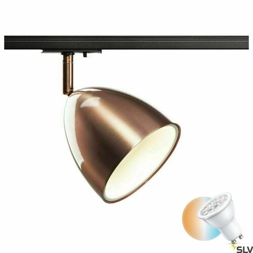 Kontrollera Spårljus SLV PARA CONE 14 koppar/vit GU10 25W 1-fas 1002875