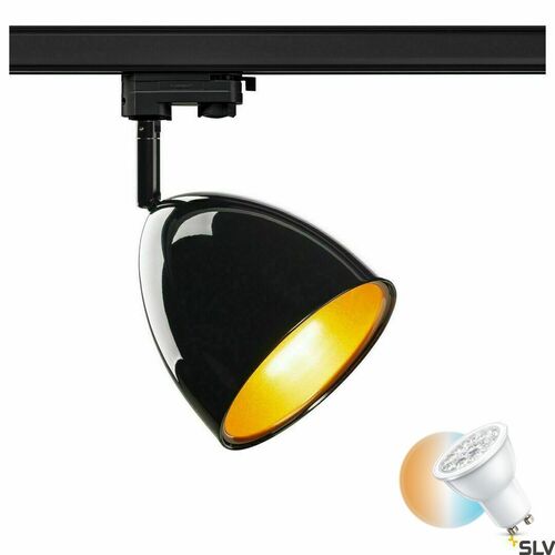 Kontrollera Spårljus SLV PARA CONE 14 svart/guld GU10 3-fas 1002876