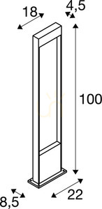 Outdoor Post Light SLV FLATT POLE 100 antracit LED 10W IP65 1002958 small 4
