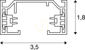 Belysningsskena SLV 1 SYSTEM 1-fas grå aluminium 100 cm 143012 3 Belysningsskena SLV 1 SYSTEM 1-fas grå aluminium 100 cm 143012 small 3