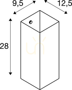 SLV QUADRASS 1003430 svart vägglampa med opalglas E27 small 6