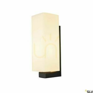 SLV QUADRASS 1003430 svart vägglampa med opalglas E27 small 0