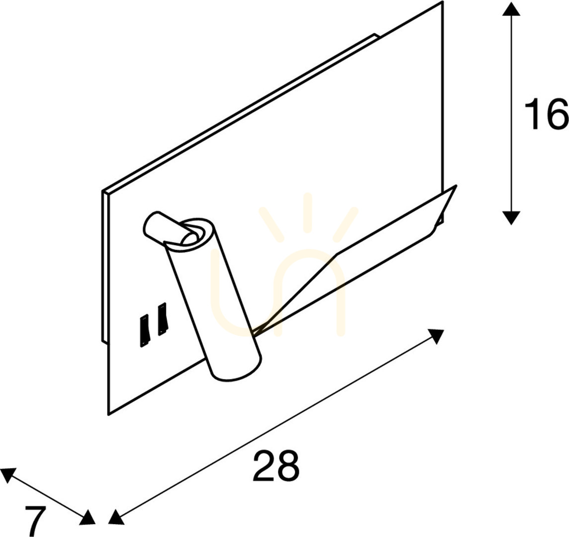 Utsikt Vägglampa SLV SOMNILA svart LED 15W 3000K USB 1003455 Vägglampa SLV SOMNILA svart LED 15W 3000K USB 1003455