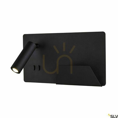 Kontrollera Vägglampa SLV SOMNILA svart 15W 3000K USB 1003456