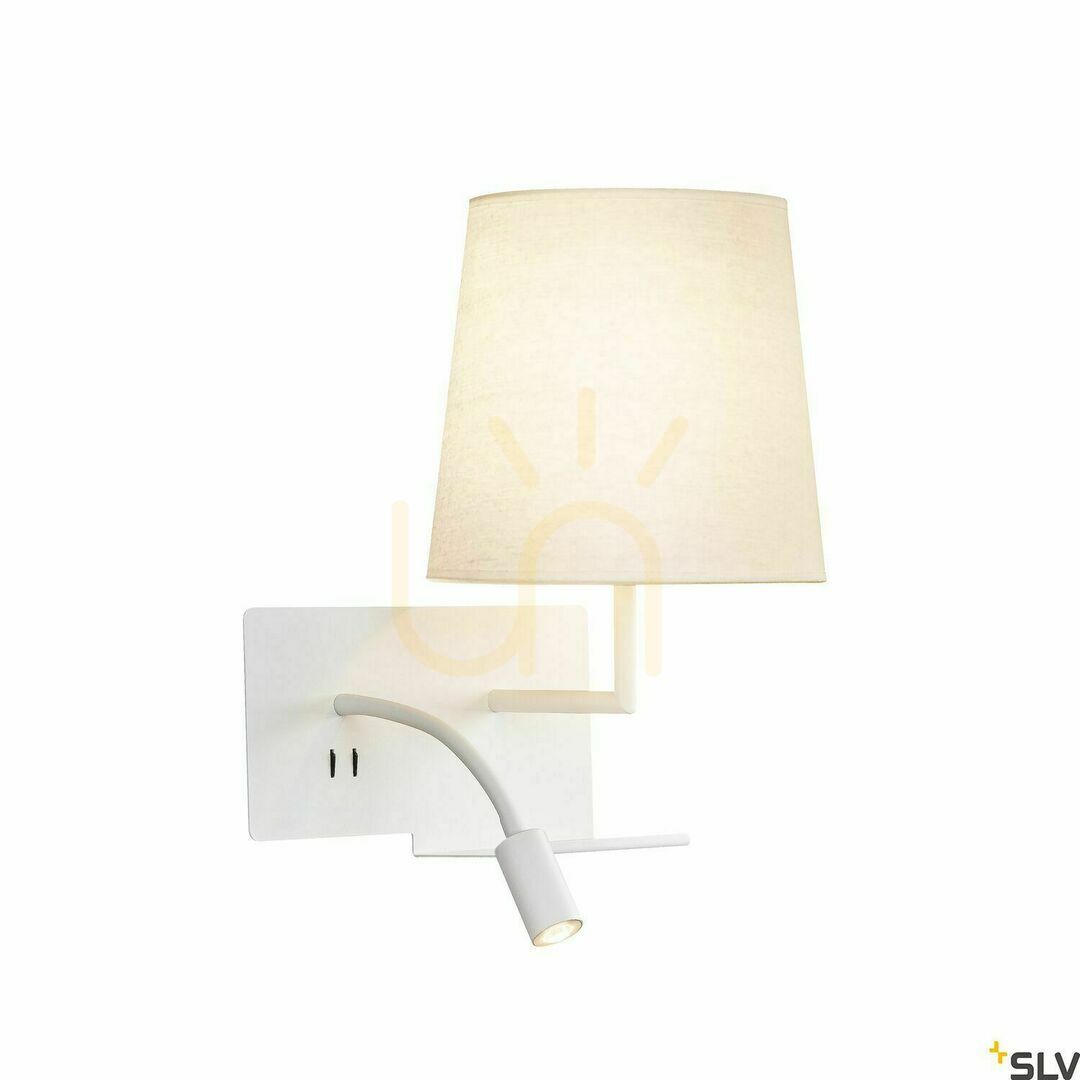 Kontrollera Vägglampa SLV SOMNILA Flex vit aluminium 3000K 1003460 Vägglampa SLV SOMNILA Flex vit aluminium 3000K 1003460