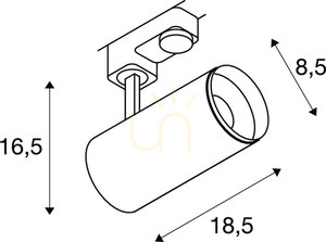 Spårljus SLV NUMINOS Phase M svart 20,1W 2700K 1004172 small 6