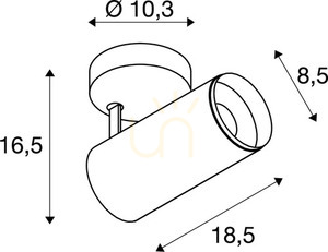 Taklampa SLV NUMINOS Spot Phase M vit/svart 20,1W 4000K 1004216 small 3
