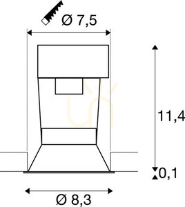 Infälld armatur SLV HORN 1 vit stål 50W 112911 4 Infälld armatur SLV HORN 1 vit stål 50W 112911 small 4