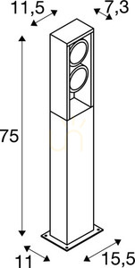 SLV ESKINA FRAME 75 LED-pollare för utomhusbruk antracit 27 W CCT IP65 1004751 small 6