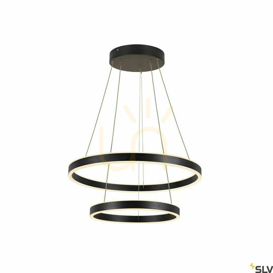 Kontrollera Pendant Light SLV ONE Double PD Black 60 cm 35W 2700/3000K 1004765 Pendant Light SLV ONE Double PD Black 60 cm 35W 2700/3000K 1004765