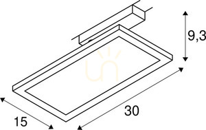 Spårljus SLV PANEL vit 18W 3000K 1800lm 150x300 mm 1004934 small 4