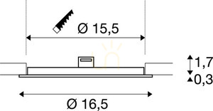 Infälld armatur SLV SENSER 18 DL vit 12W 4000K 1004695 small 3