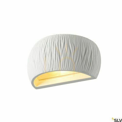 Kontrollera Vägglampa SLV PLASTRA WL Curved vit gips R7s 20W 1004732