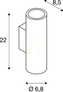 Utanpåliggande vägglampa SLV ENOLA_B vit GU10 50W 151801 small 4