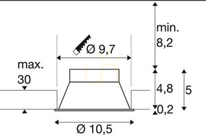 Infälld armatur SLV HORN-T svart aluminium 25W 230V 113140 5 Infälld armatur SLV HORN-T svart aluminium 25W 230V 113140 small 5