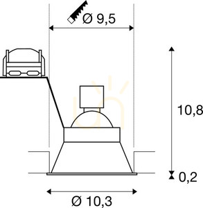 Infälld armatur SLV HORN-O vit 25W 230V 113161 5 Infälld armatur SLV HORN-O vit 25W 230V 113161 small 5