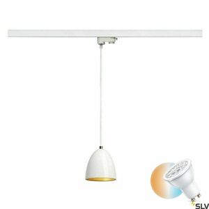Pendellampa för strömskena SLV PARA CONE 14 vit GU10 35W 3-fas 153141 small 0