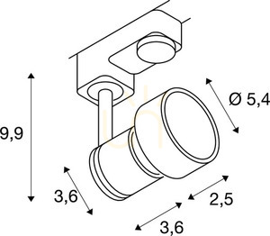 Spårljus SLV PURI svart GU10 3-fas 50W 153560 4 Spårljus SLV PURI svart GU10 3-fas 50W 153560 small 4