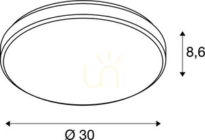 Taklampa SLV MARONA grå LED 15W 3000K 30 cm dimbar 155156 small 2