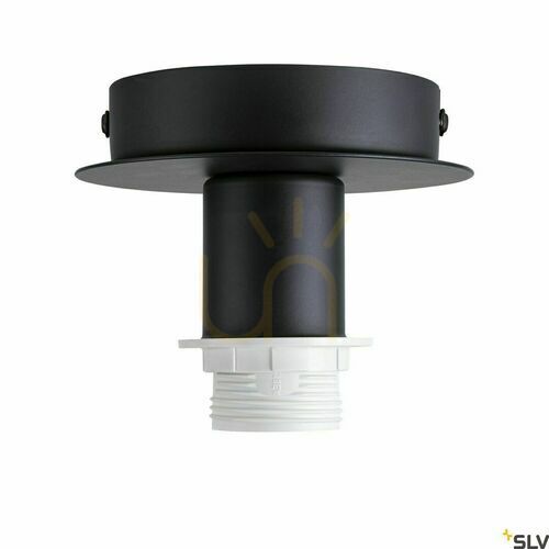 Kontrollera Taklampa SLV FENDA takrosett svart stål E27 12 cm 155550