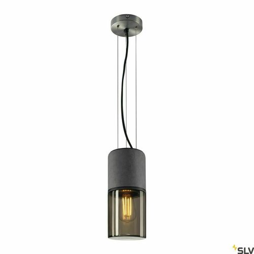 Kontrollera Pendellampa SLV Lisenne rökt glas basalt grå/brun 12 cm E27 155714