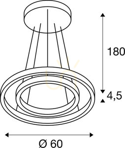 Pendant Light SLV ONE Double Brass 60 cm 35W 2700/3000K 1005178 small 6