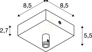 Takrosett SLV GLENOS II grå aluminium 8,5 cm 210064 small 1