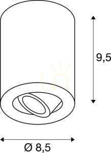 Taklampa SLV TRILEDO ROUND CL vit LED 7,6W 3000K 113931 small 3