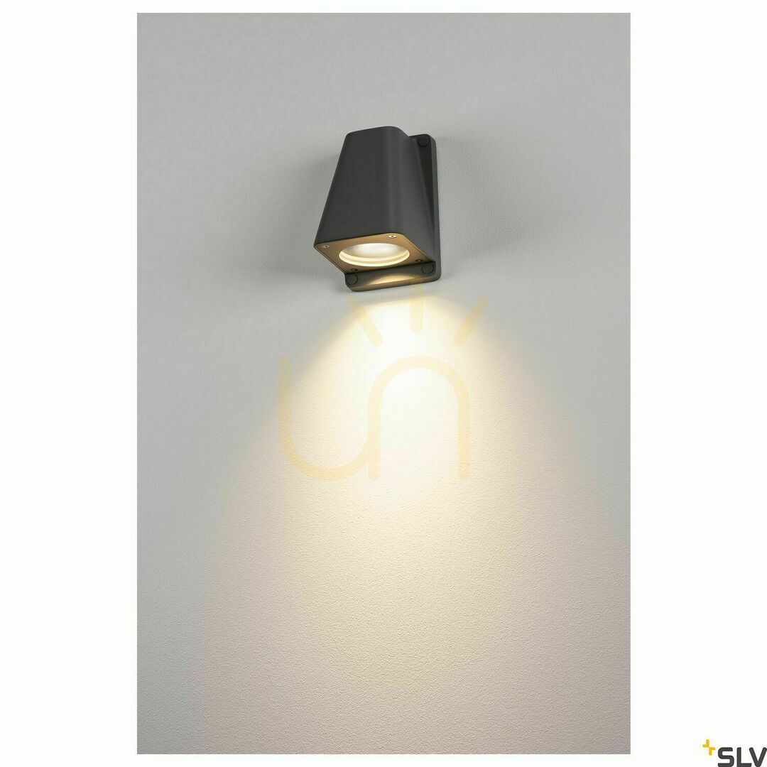Display Utomhusvägglampa SLV WALLYX antracit IP44 GU10 50W 227195 Utomhusvägglampa SLV WALLYX antracit IP44 GU10 50W 227195