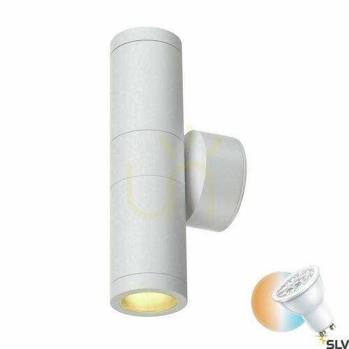 Kontrollera Utomhusvägglampa SLV ASTINA vit aluminium IP44 11W 228771