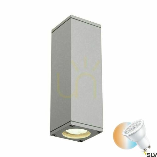 Kontrollera Utomhusvägglampa SLV THEO grå aluminium IP44 up/down 35W 229532