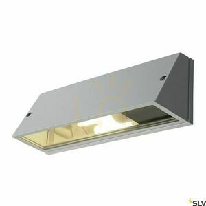 Vägglampa utomhus SLV PEMA grå glas/aluminium IP44 15W 230034 small 2